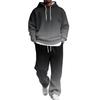 Set da uomo a 2 pezzi con felpa e pantaloni cargo con elastico in vita per abbigliamento casual