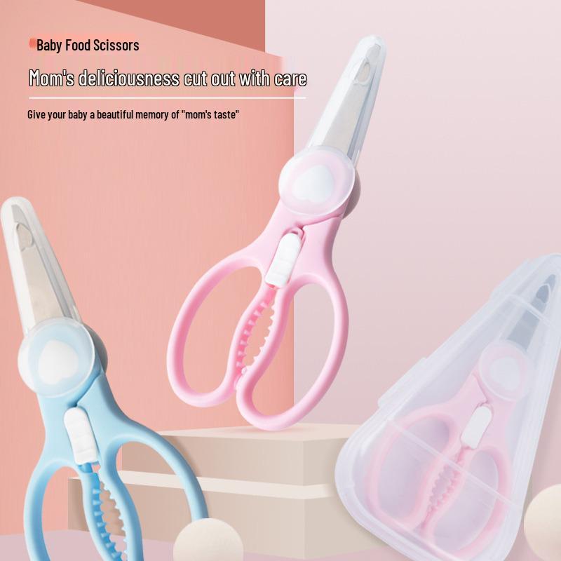 Portable Stainless Steel Baby Food Scissors for Chopping Meat, Vegetables & Noodles