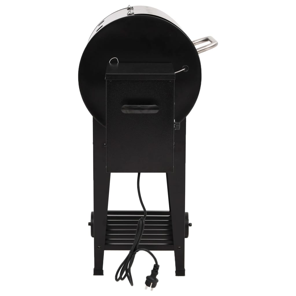 Pellet Grill with Shelf Black 94 Cm Iron