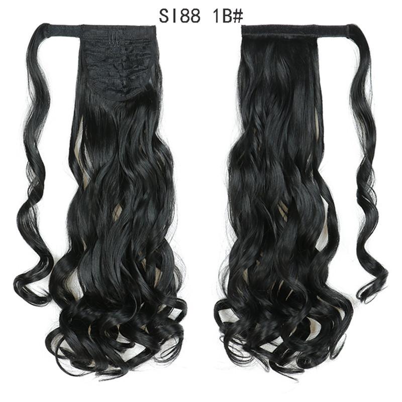 LISI HAIR Long Ponytail Synthetic Wig Pack In Clip Hair Extension Ombre Black Gold Brown Ponytail