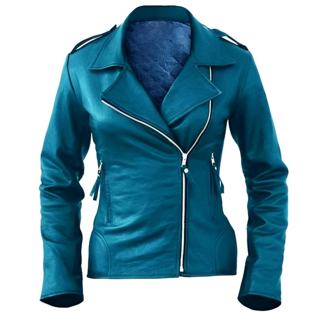 Noora Womens Lambskin Ocan Blue Leather
