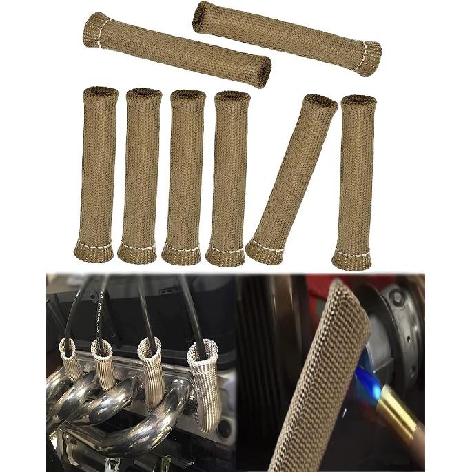 Spark Plug Wire Heat Shield - 8 PCS 2500° Spark Plug Wire Boots Protector, 6 Inches Spark Plug Heat Sleeve Protection Cover Replacement for LS1 /