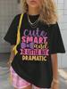 Mas Tequila Por Favor Magliette Stampate Donna Estate Cotone Manica Corta Girocollo Comode Larghe Top Abbigliamento Casual Donna