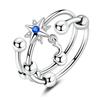 Real 925 Silver Feather Butterfly Flower Sun Moon Animal Design Open Rings Fit For Wedding Party Fine Jewelry