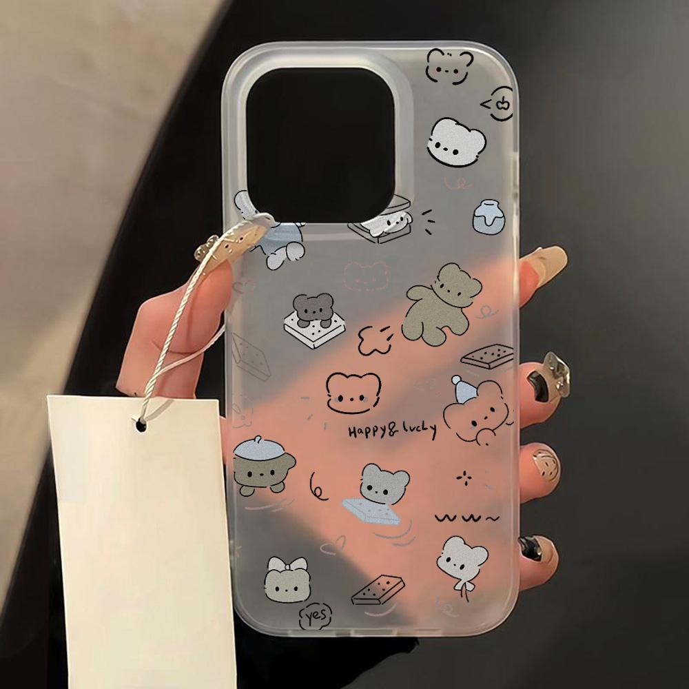 

Мягкий матовый чехол для телефона TPU Cute Bear для iPhone 15 Pro Max Funda iPhone 16 11 13 15 14 Plus 12 Mini 16promax 15promax Clear Cover For 12 Mini 13 Mini
