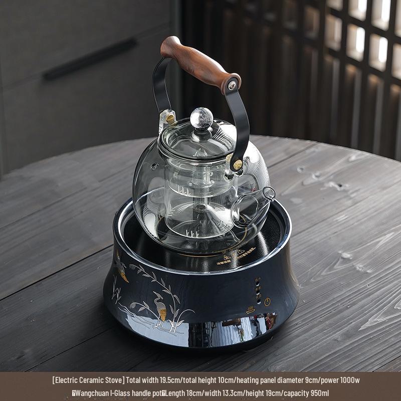 Electric Ceramic Tea Set with Induction Cooker: Glass Water Boiler and Steamer for Health Tea Brewing