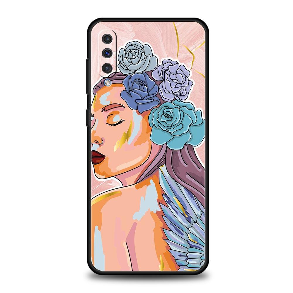 Paris Art Blue Butterfly Flower Phone Case For Samsung A12 A32 A50 A70 A20E A20S A10 A10S A22 A30 A40 A42 A52 5G A02S A04s Cover