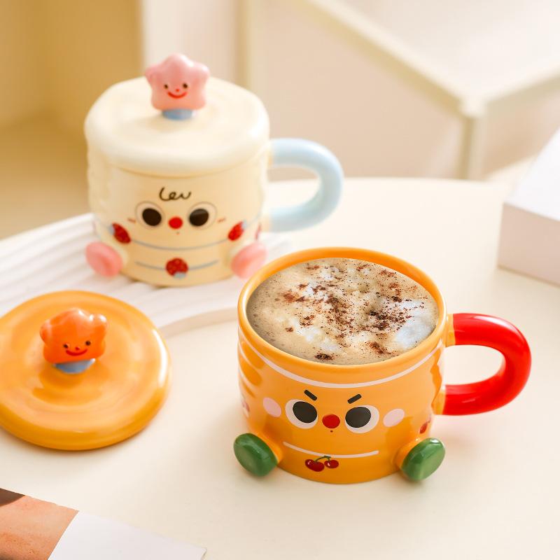 Cupa Cană Ceramică Creativă Drăguță Păpușă Cupă Apă Cadou Cupă de Cuplu Cupă Cafea Cupă Lapte Cupă Mic Dejun