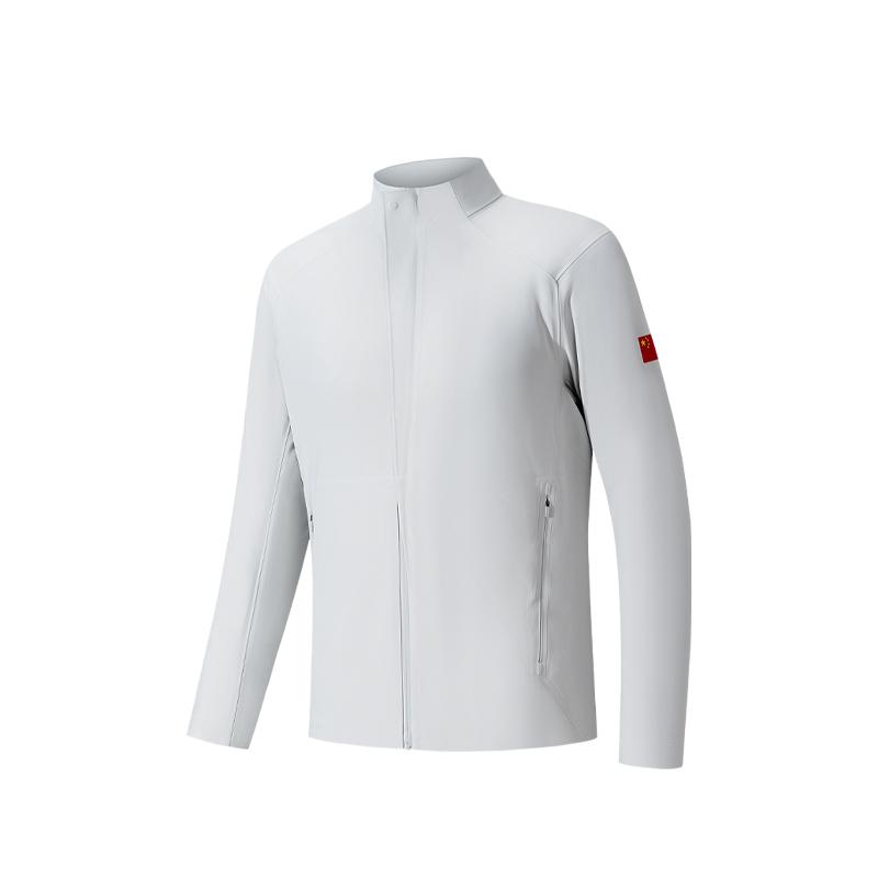 

Anta Champion Glory Mens Knitted Stand Collar Sports Jacket Men jackets Distant-Mountain-Gray 152610702-7 L