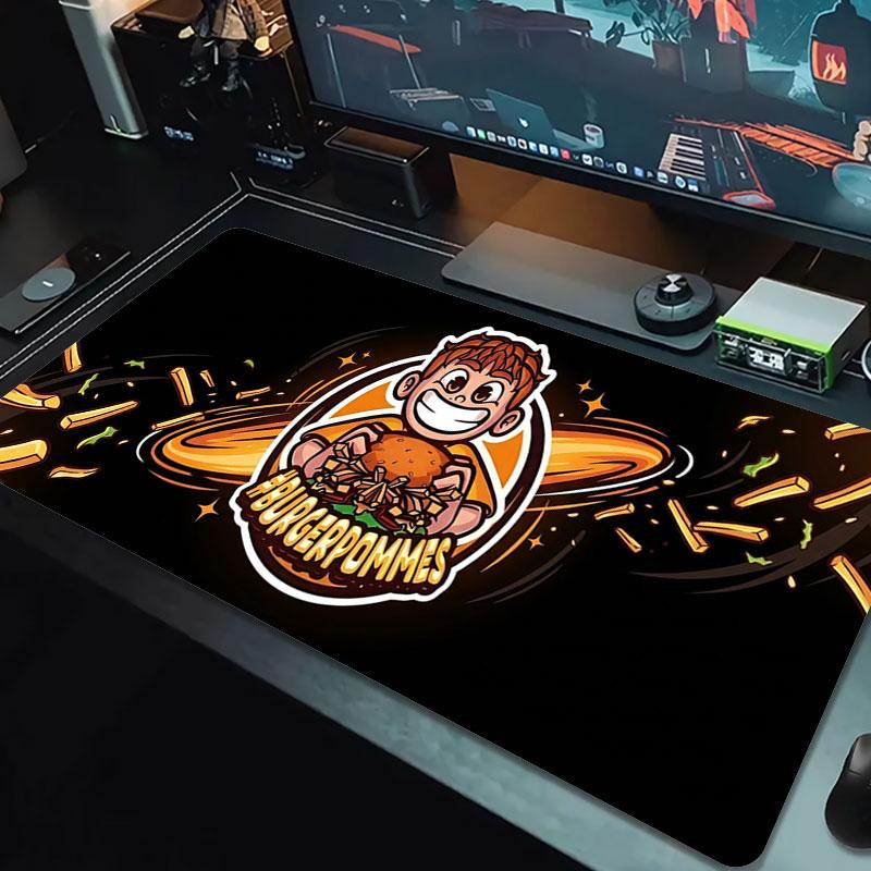 Burger Fries Fun Large Size Mouse Pad Large Gaming Table Cushion Nonslip Laptop Tablet Big Mousepad Xxl Mat Mini Pc Playmat With Lock Edge