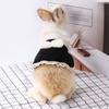 Wear and Bite Resistant Small Animal Clothes Flannel Cloth Dress Cap Harness Vest with Bow