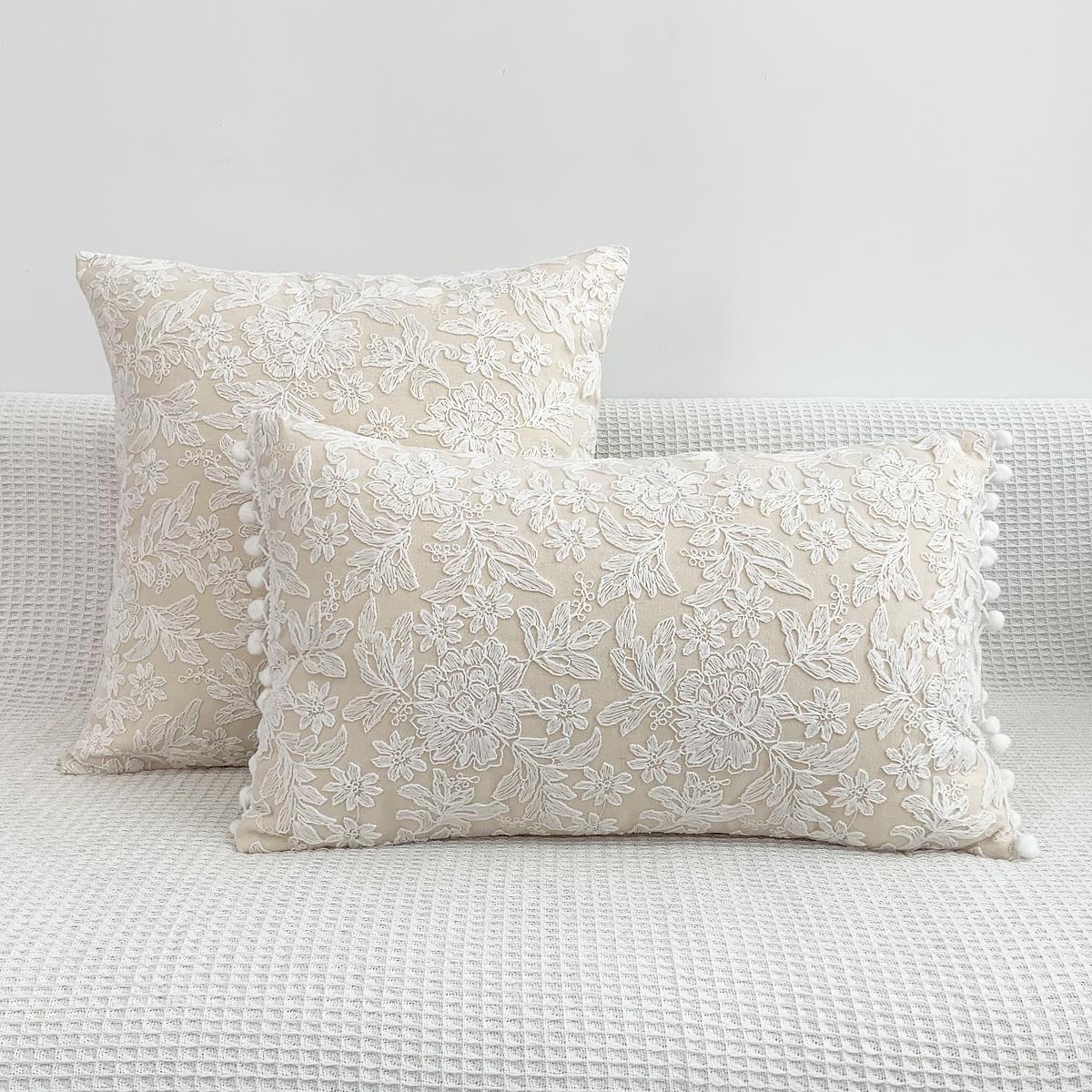 KOOP NU 1 STuks Kant Bloemen Vintage Kussensloop Zonder Kussenkern Bank Kussenhoes Nachtkastje Kussenhoes Huis Bed Woonkamer Decoratie 30x50cm
