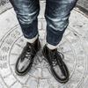 2026 Autumn and Winter Men's New Cowhide Martin Boots Men's High-top British Wind Locomotive Velvet Trendy Tooling Boots