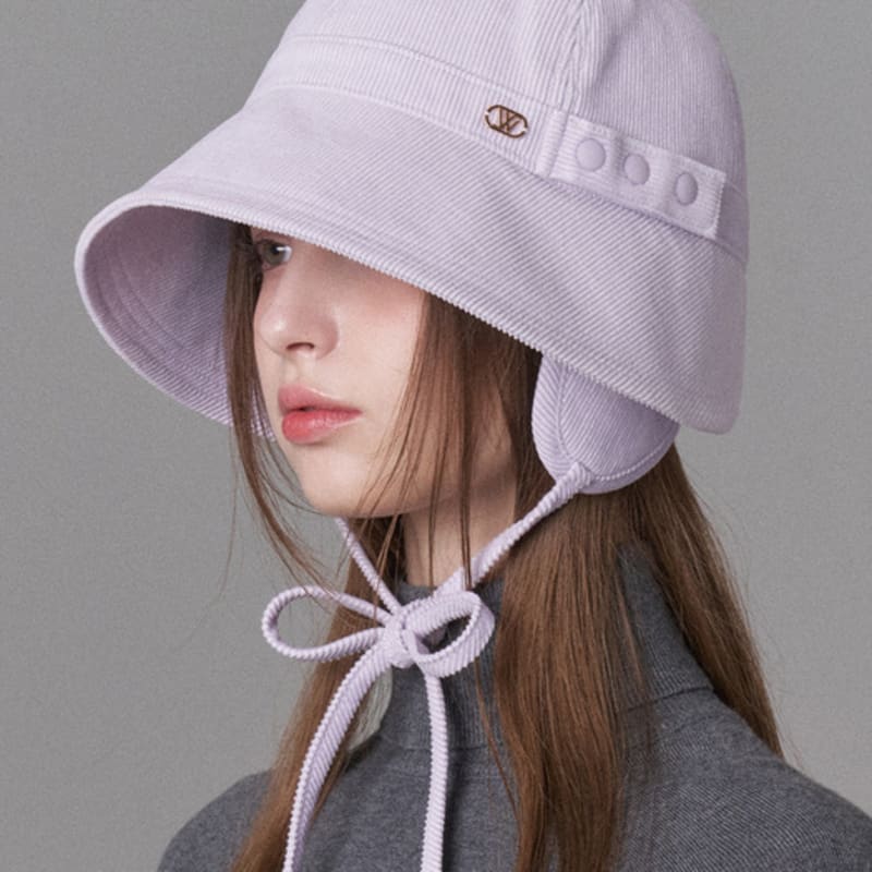 WHITE SANDS Corduroy Earmuff Bonnet Hat Arisak (6 colors)