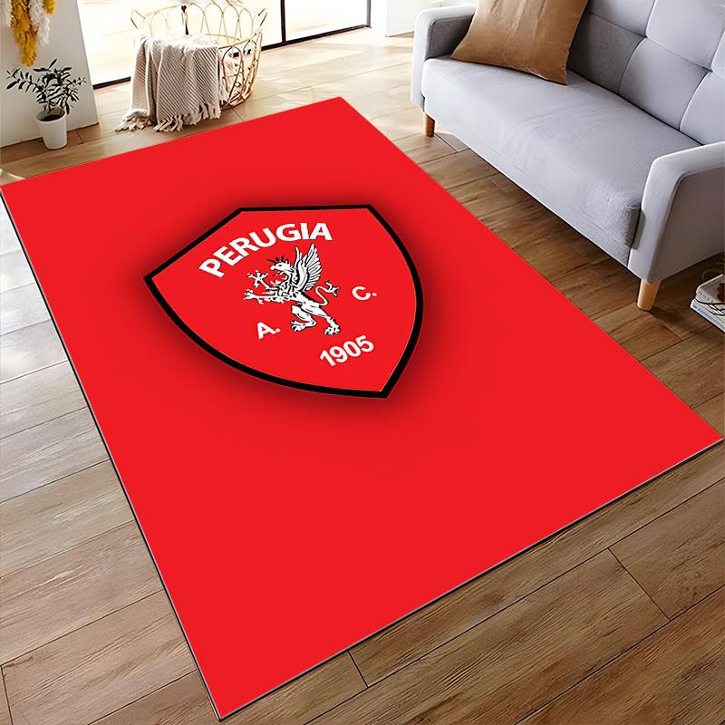 Perugia AC Red Emblem Carpet suitable as a non-slip mat for the living room or bedroom sofa