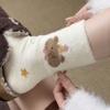 Ladies Autumn and Winter Thickened Warm Lovely Cartoon Moon Son Home Floor Tube Socks