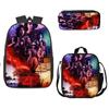 Stranger Things Schoolbag, Pencil Bag, Meal Bag To Map Z Three-Piece Large-Capacity Backpack Colorful