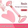 Heart-Shaped Rose Quartz & Jade Facial Roller and Massager Set