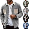 Men's Color-blocked Pocket Shirt Long Sleeve Men's Casual Fashion Trend With Pocket Shirt Jacket