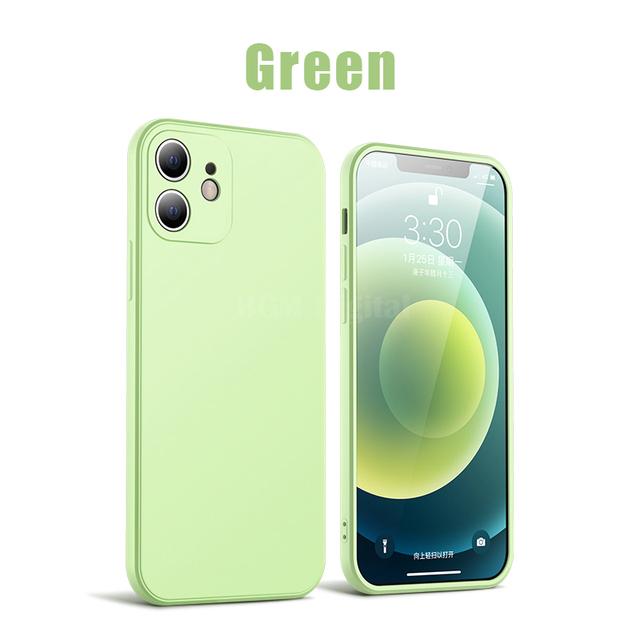 Capa de silicone líquido quadrado oficial para iphone 12 13 11 pro max mini xs x xr 7 8 plus se 2 original fina capa macia doces coque