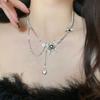 Cold butterfly pearl necklace female titanium steel does not fade niche popular night market supply versatile fashion collarbone chain