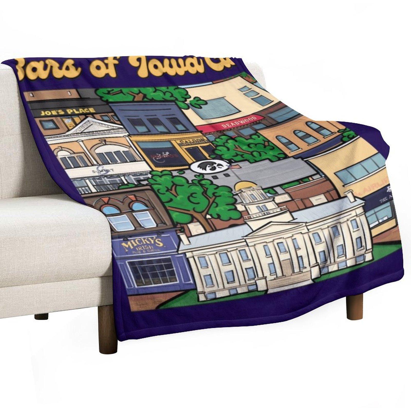 

Bars of Iowa City Throw Blanket Hairy Plush Beautifuls cosplay anime Blankets 30x40in