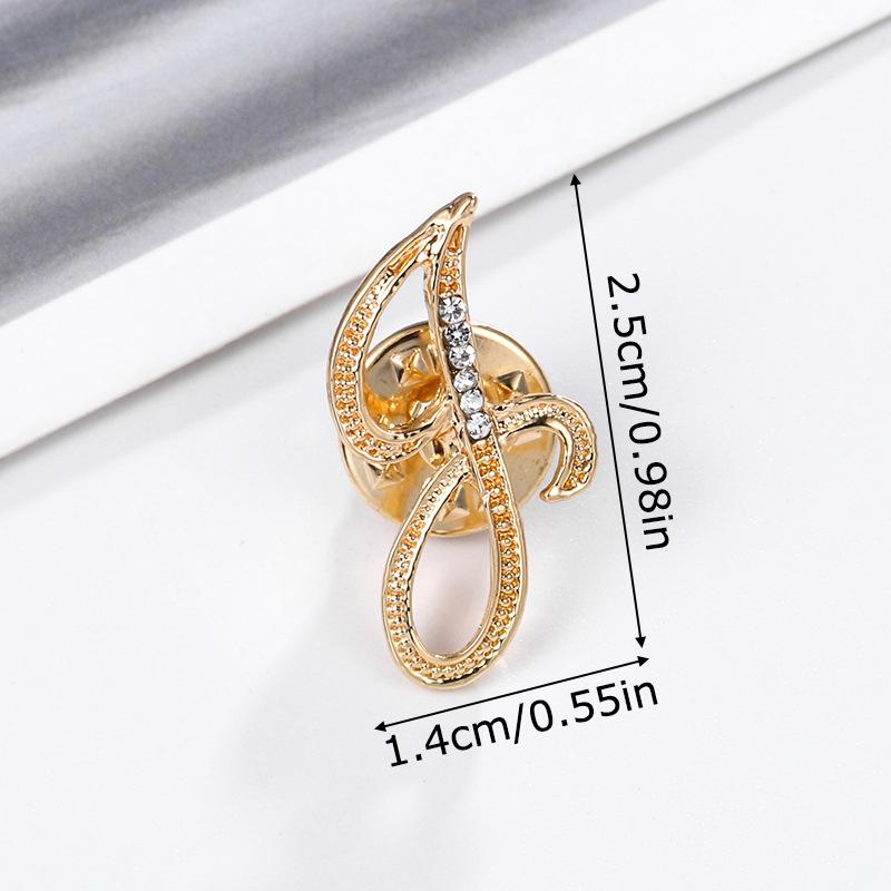 1PC Rhinestones Clothing Accessories Shirts Badge Gifts Lapel Pin Party Women's Brooches Dinner Letter Brooch Dress European A-Z