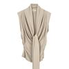 Korean Dongdaemun Pleated Sleeveless Slim-Fit Sash Top for Women