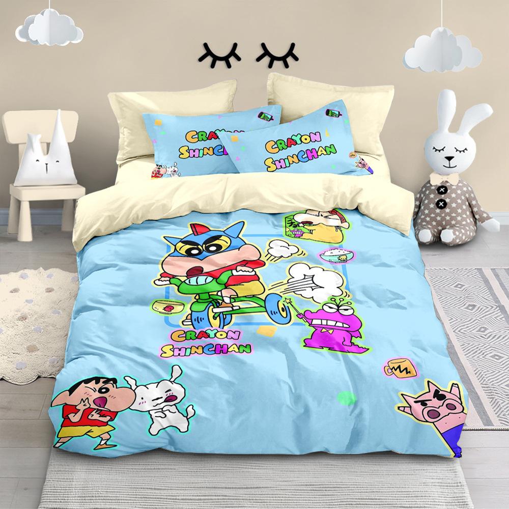 Anime Crayon-Shin-Chan Bedding Set 2/3Pcs Cartoon Hin-Chan Duvet Cover Pillowcase 3D Prints For Teens Children Quilt Cover