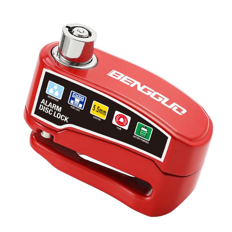 Bloqueo de Disco de Freno con Alarma Impermeable para Moto Bicicleta Scooter Dispositivo Antirrobo de Alta Seguridad