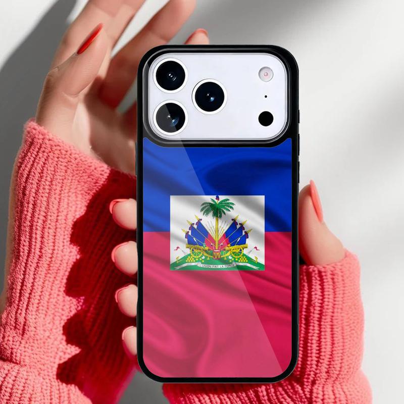 Haiti Haitian Flag Phone Case for iPhone 17 16 15 14 13 Pro Max Back Cover for 12 11 Pro Coque