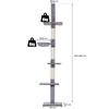 Floor to Ceiling Cat Tree 230-260cm Height Adjustable, 5-Tier Cat Tower with Scratching Posts, Hammock, Perches