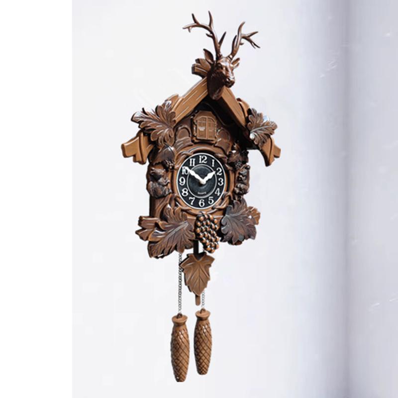 Wall Clock Aesthetic Cuckoo Clocks Retro Wall Watch Decorative Watches Luxury Living Room Ornaments Elegant Home Decoration