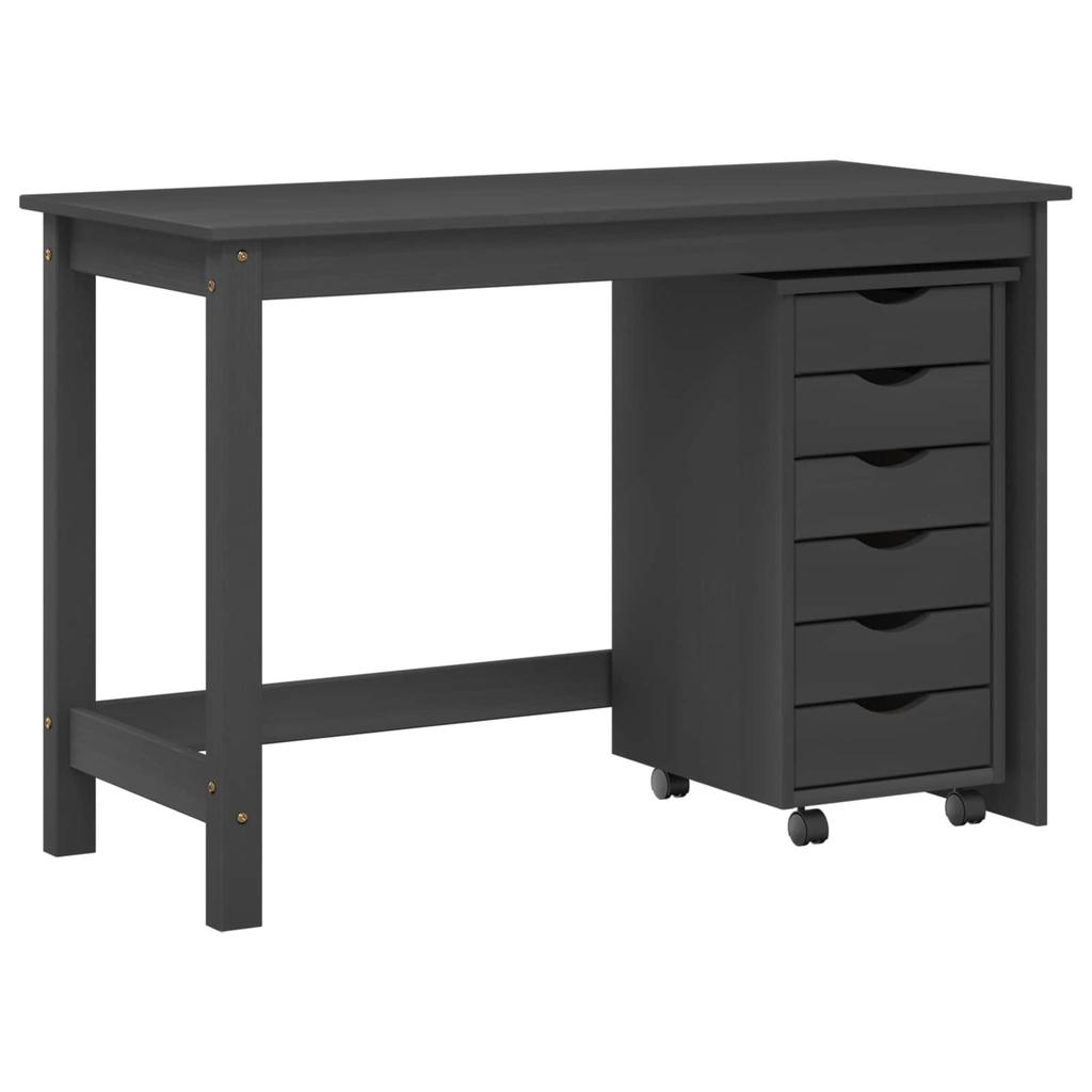 Schreibtisch und Rollcontainer Set MOSS 2 Stück Grau