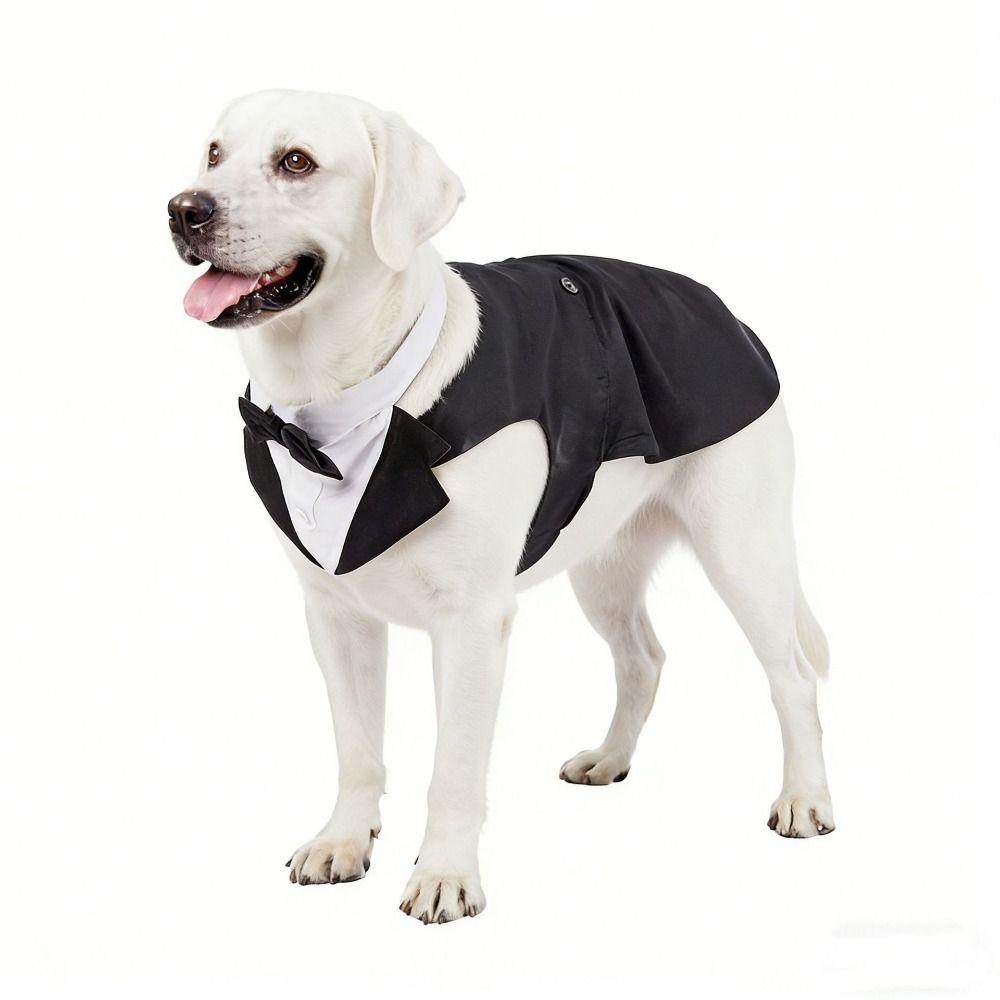 Black/Stripes Dog Tuxedo Costume Detachable Design Large Dog Costume Set Autumn Season