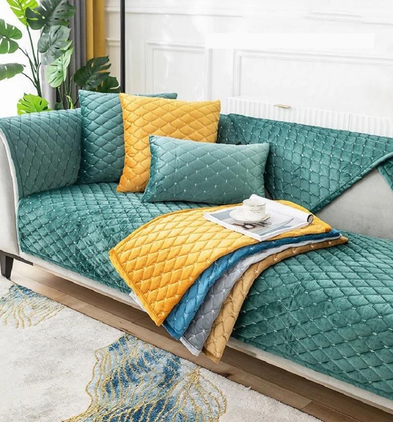 Plüsch-Sofabezug, einfarbig, superweich, für Wohnzimmer, Sofakissen, modern, einfach, rutschfest, Sofa-Rückenbezug, Handtuch, kann individuell angepasst werden