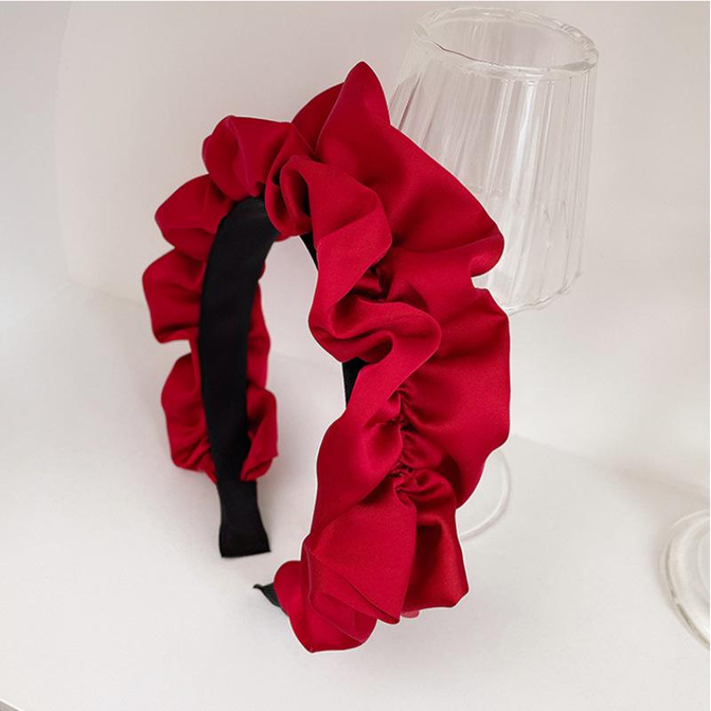 

Корейский стиль Французская плиссированная широкая повязка на голову - Шикарный ароматный стиль для женщин