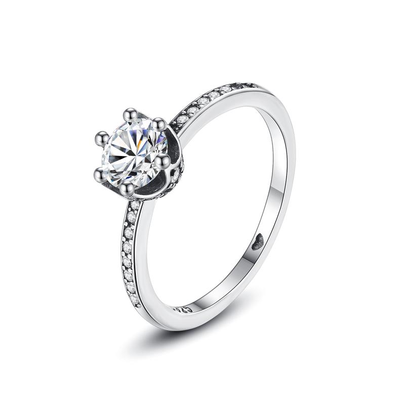 Original 925 Sterling Kupfer Ring Liebesherz Gabelmond Mond Sonne Ringe Kristall Roségold Für Frauen Hochzeitsgeschenk Luxus Zirkon