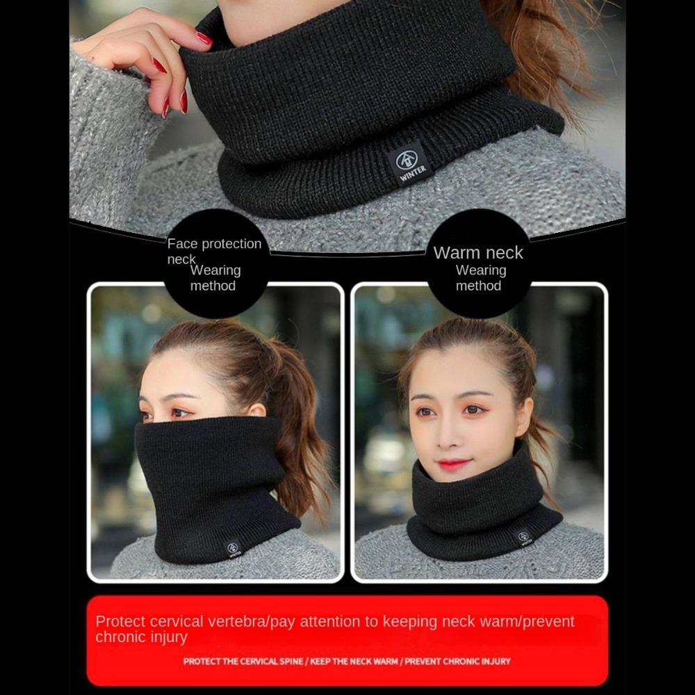 Solid Color Cashmere Winter Ring Scarf Soft Plush Warm Winter Ring Scarf  Sport Scarf