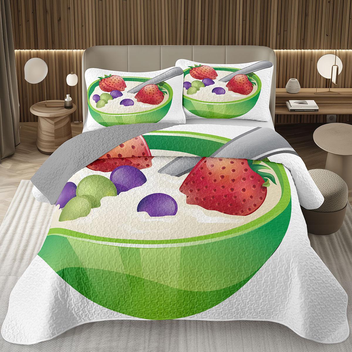 

Comforter Cartoon Queen Twin Size Kawaii Fruit 2/3 Pcs Soft Lightweight Reversible Quilted Bedding Set With Pillow Sham Comforter (quilt)-EU Single(135*200cm)3pcs