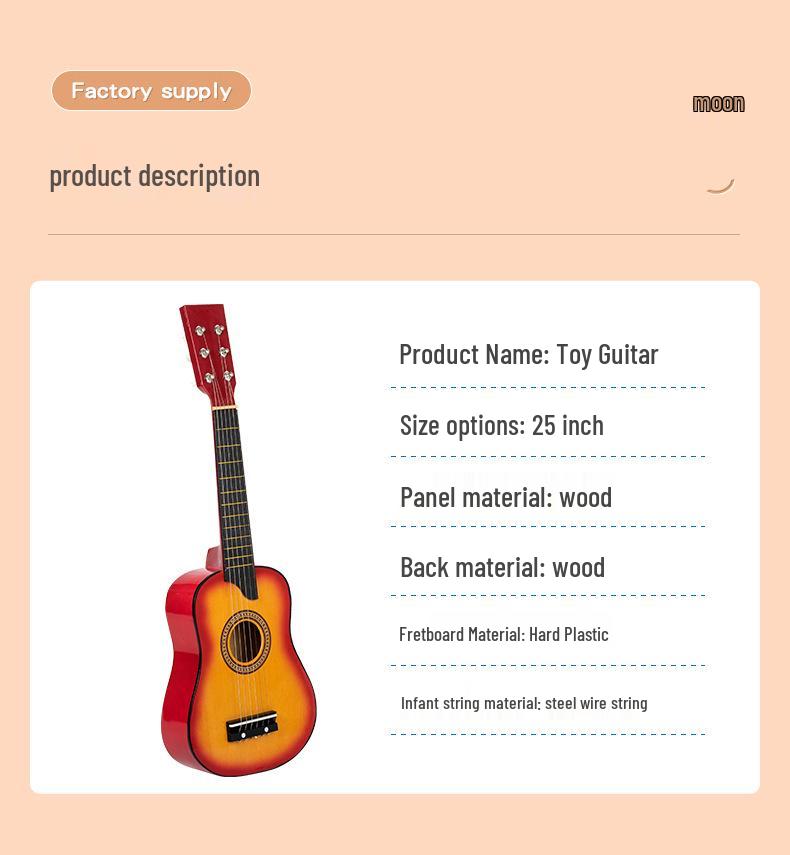 Colorful 25-inch Basswood Guitar for Kids – Beginner's Toy Instrument and Gift