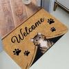 Cute Cat Pattern Entrance Door Mat Welcome Mat Bathroom Kitchen Non-slip Floor Carpet Washable Bedroom Home Decoration Small Rug