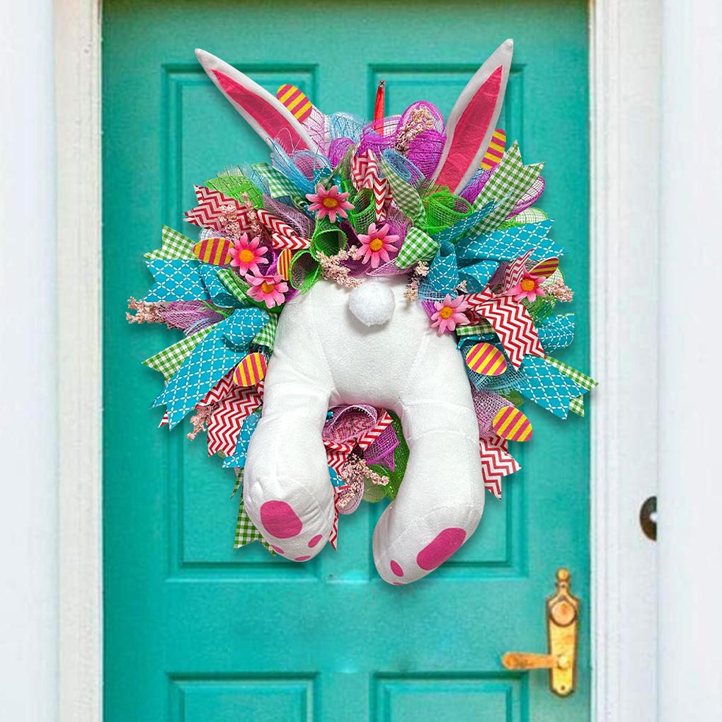 Easter Bunny Wreath Cute Spring Decoration For Door Easter Wreaths For Front Door Easter Decorations