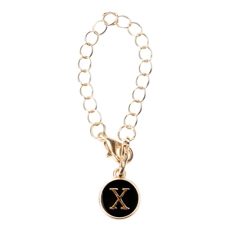 Name Letter Handle Charm Personalized Long Chain Round Pendant with Lobster Clasp Handle Chain for Cup Accessory