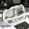 Style Fabric Pen Case With Portable Design For Stationery Organization