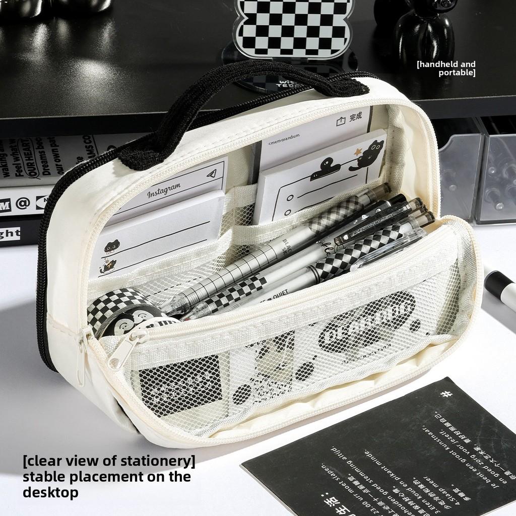 Style Fabric Pen Case With Portable Design For Stationery Organization