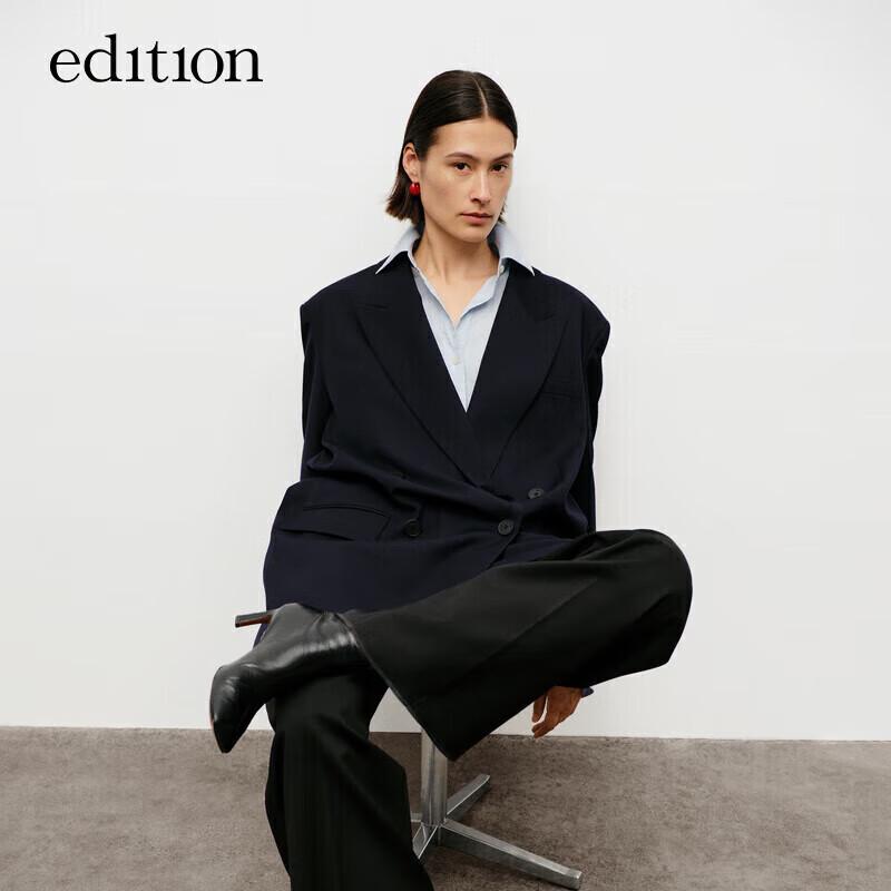 Edition Women s Retro Wide-Shoulder Suit Blazer XS