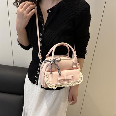 Womens Sweet Bowknot Medium Boston Handbag Casual Crossbody Shoulder Bag