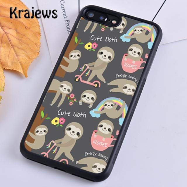Krajews Sloths floral Style Soft Phone Case Cover For IPhone 18 17 Air 16 15 14 plus 11 12 13 pro max Plus coque Fundas