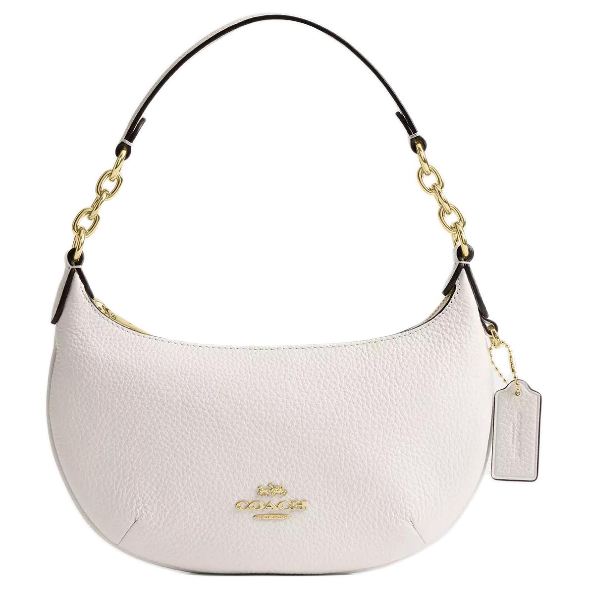 Coach 22 Multi-Functional Inner Pocket Leather Mini Shoulder Bag Women shoulder bag Chalk-White CEL08-IMCHK Basic Set (Bag+Dust Bag)